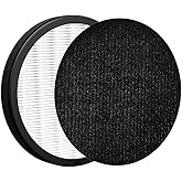 Nispira Replacement Filter Compatible with Pure Enrichment PureZone Halo Air Purifier Model PEAIRDSK, 2-in-1 True HEPA Filters and Activated Carbon Pre-filters, 1 Pack