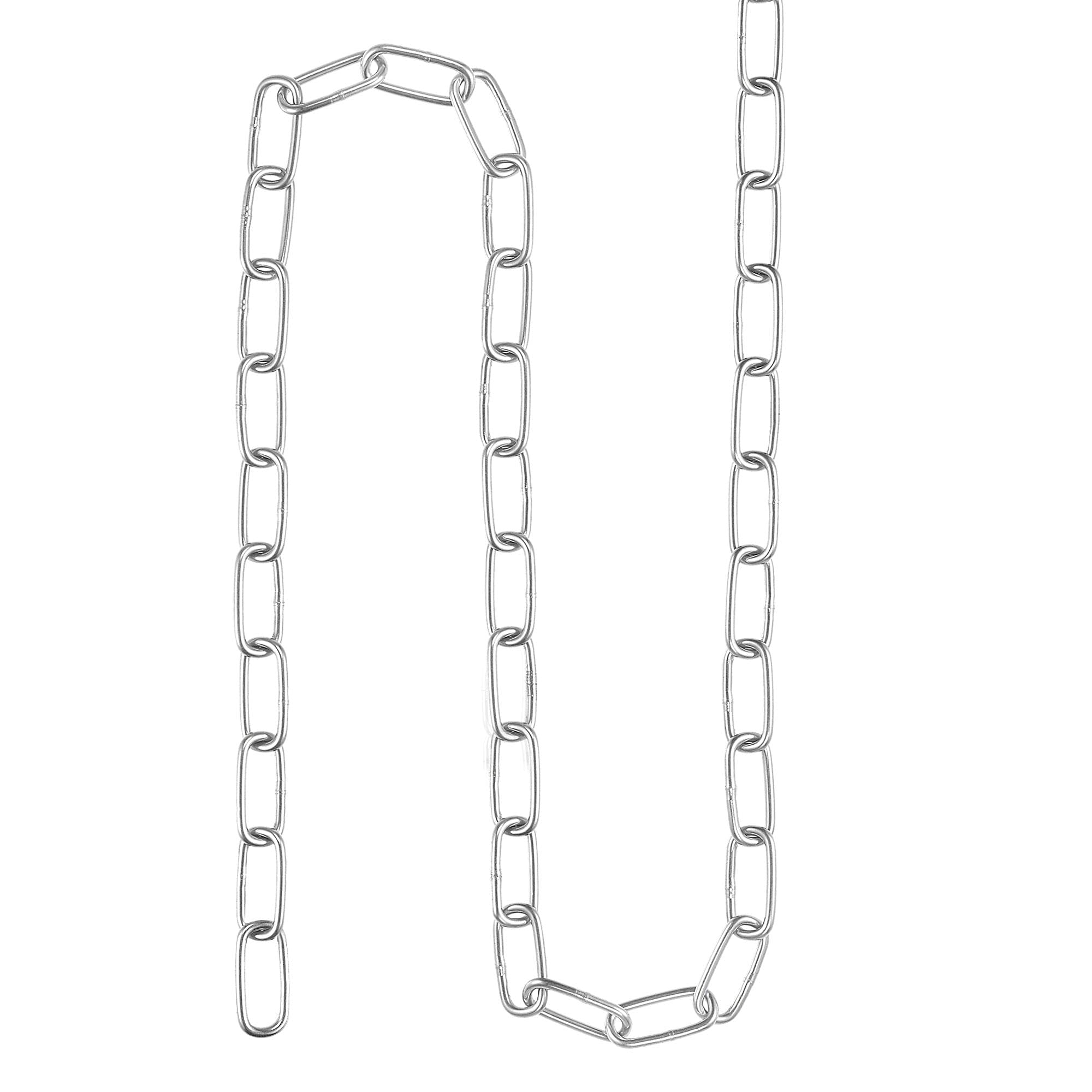 sourcing map Proof Coil Chain 2 Meter 1.2mm Thick 17Lbs Load Capacity, Zinc Plated 316 Stainless Steel for Clothes Hanging Guardrail