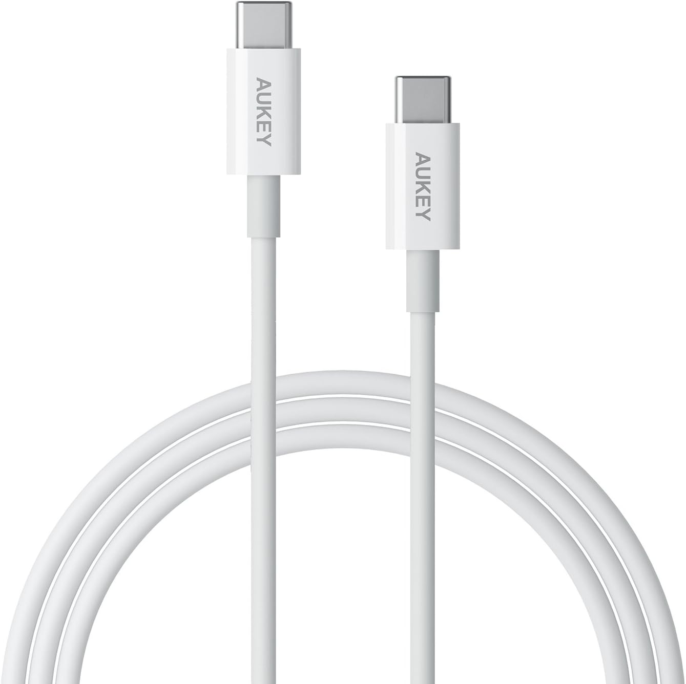 AUKEY USB C to USB C Cable 3.3ft Type C Cable TPE Aramid Fiber 100W Fast Charging Cord for Samsung Galaxy Note 9 S10 S10+ S9 S8, Google Pixel 2XL 3XL, Nexus, MacBook Air/Pro 2019, iPad Pro 2019 White
