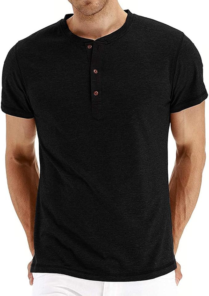 casual buttons henley shirt