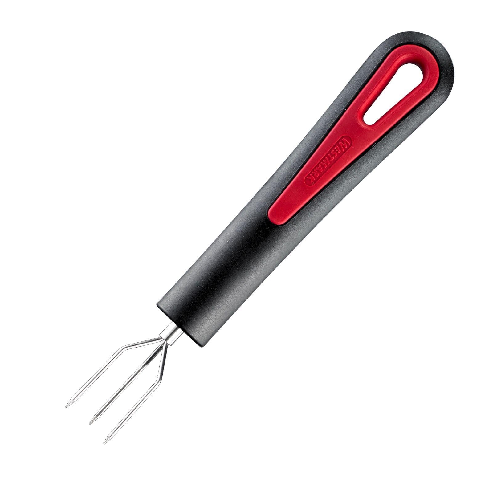 Westmark Potato Fork with 3 prongs, Length: 16.3 cm, Stainless steel/plastic, Gallant, Black/Red, 291422E1
