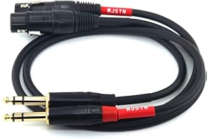 SUANQI TRS to XLR Female Cable,1/4 '' TRS Stereo Jack Balanced Microphone Cable 6.35mm Male to Female XLR Cable 2Pack