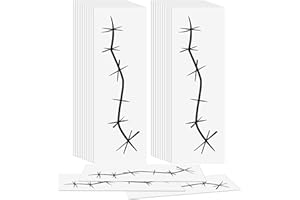 Nosiny 20 Sheets Halloween Stitches Tattoo Stickers Fake Scars Temporary Tattoos Horror Cosplay Accessories for Adult Kids Girls Gifts Halloween Party Decor