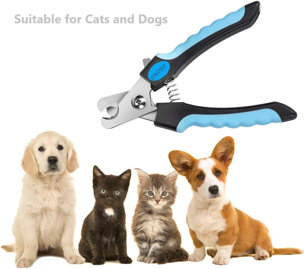 Jisong Dog Nail Clippers, Cat Nail Clipper and Trimmers, Equipped with Safety Protection to Avoid Excessive Cutting, Sharp Blade with Lock Switch, Large Size, Professional Pet Beauty Tools.