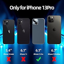 Dssairo [5 in 1 for iPhone 13 Pro Case, with 2 Pack