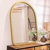 HLFMVWE Large Mirrors for Wall Rustic Wooden Frame Arched Vintage Vanity Wall Mirror for Bedroom Bathroom Living Room Farmhou