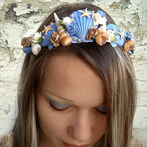 Blue Seashell Crown Beach Wedding Hair Accessories Toddler Girl