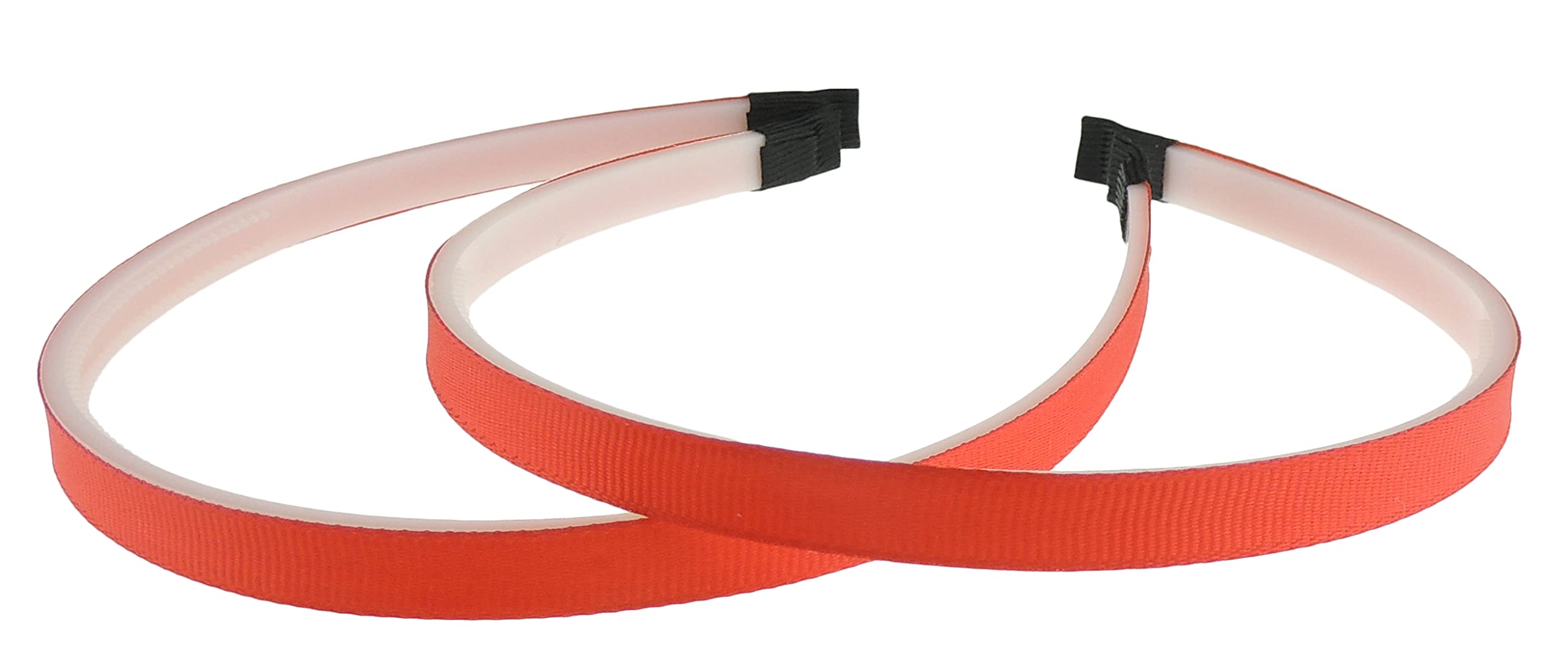 Set of 2 Girls Ladies DIY Dance Recital Play Birthday Party School Uniform Wedding Special Occasion Hair Narrow Fabric Ribbon Toothed 1cm Short Long Hair Headband Alice Band Hairband (Red)