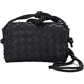 VESTURINA Woven Purse Crossbody Bag for Women, Small Leather Evening Purses with Adjustable Shoulder Strap Shoulderbag