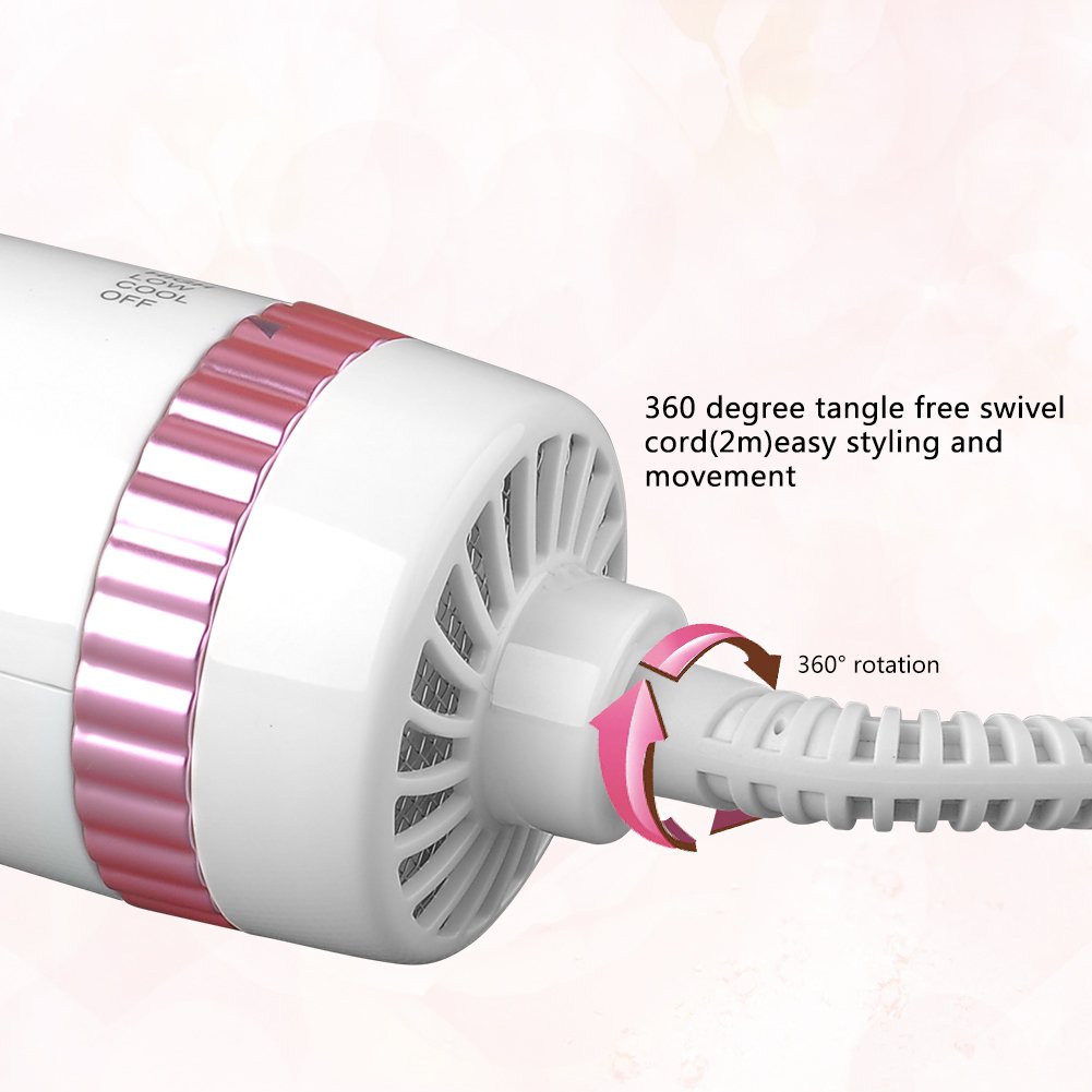 KOOVON One-Step Hair Dryer & Styler, Ionic Hair Straightener Brush,Negative Ion Generator for All Hair Types (White)