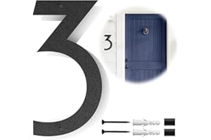 Ukontagood 12 Inch Modern Floating House Numbers for Outside, Stainless Steel Large Metal House Numbers for Outdoors, Black Home Address Numbers Metal Mailbox Numbers