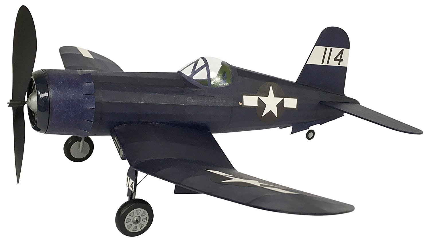 F&G Supplies Corsair Vought F4U Rubber Powered Flying Scale Balsa Wood Model Craft Kit that Really Flies - Great Gift Idea!