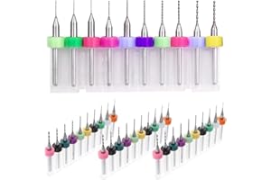 DKARDU PCB Drill Bits 0.1-1.0mm Mini Micro Carbide Spiral Flute Carbide Drill Bits Rotary Engraving Tool for PCB Circuit Board Jewelry CNC Board Power Engraving, 40 PCS