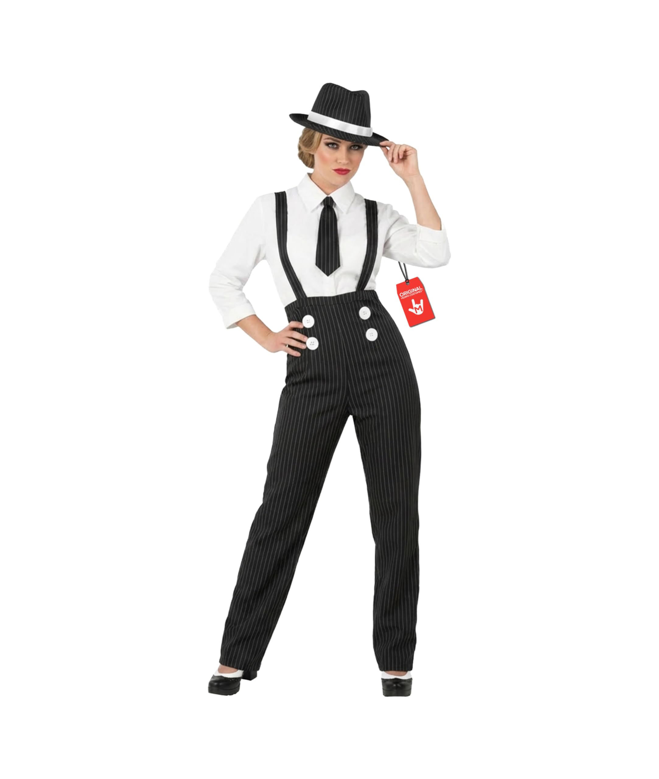 Fun Shack Women Gangster Costume | Mafia Halloween Outfit for Women | Vintage Female Gangster Attire, X-Large
