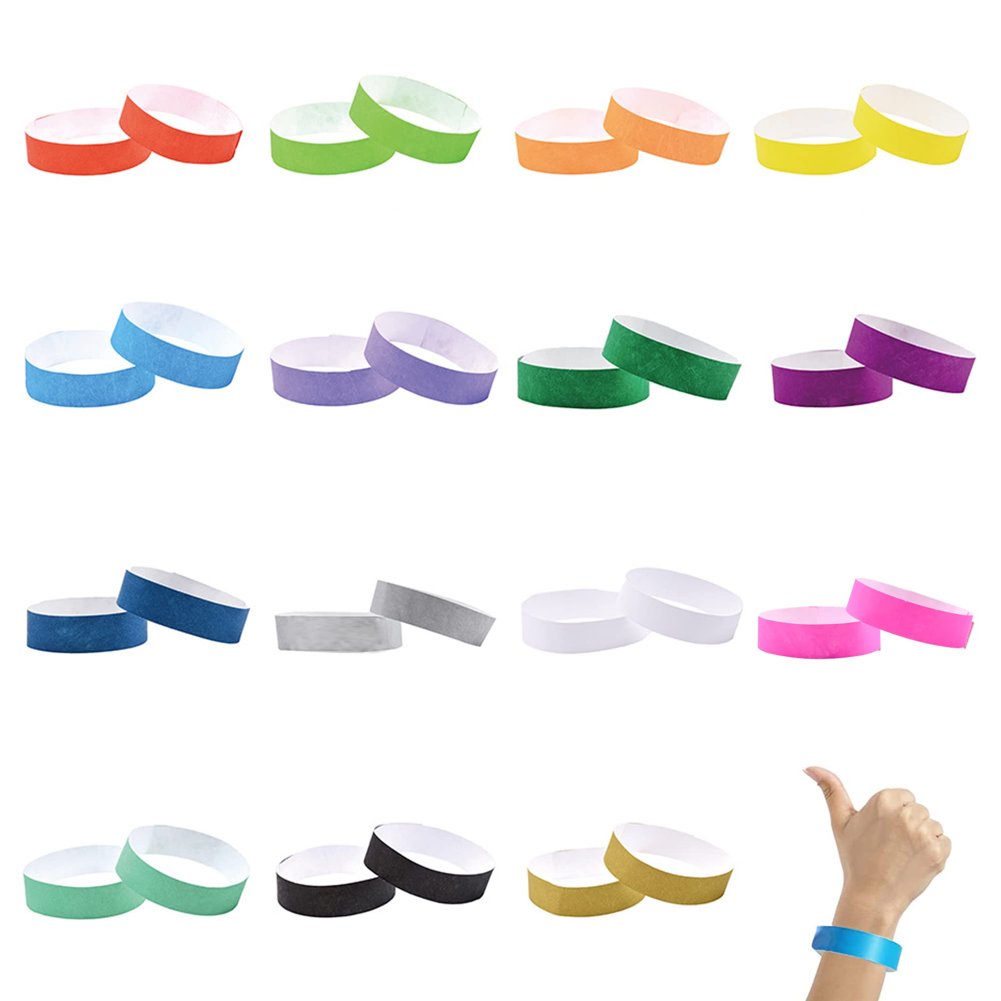 XCSJ Event Wristbands,15 Different Identification Bracelets Waterproof Entrance Bracelets Festival Wristbands for Event Control and Safety 19 x 250 mm, 150 Pcs