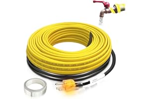 YELODEER Pipe Heat Cable for Water Pipe Freeze Protection, Self-Regulating Heat Tape for Metal and Plastic Pipes, Anti-Freeze Pipe Heating Trace System with 6Ft. Power Cord, 120V,85 Feet