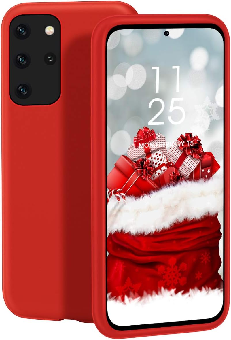 zelaxy Galaxy S20 Plus Case, Liquid Silicone Gel Rubber Shockproof Slim Shell with Soft Microfiber Cloth Lining Cushion Cover for Galaxy S20 Plus - Red