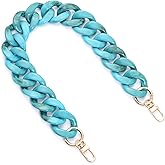 AUMEY Handbag Chain Straps Acrylic Purse Chain Strap Fashionable Replacement Purse Clutches Handles for Purse Handbags DIY Crafts, 15.7 inch of Each (03-Lake blue)