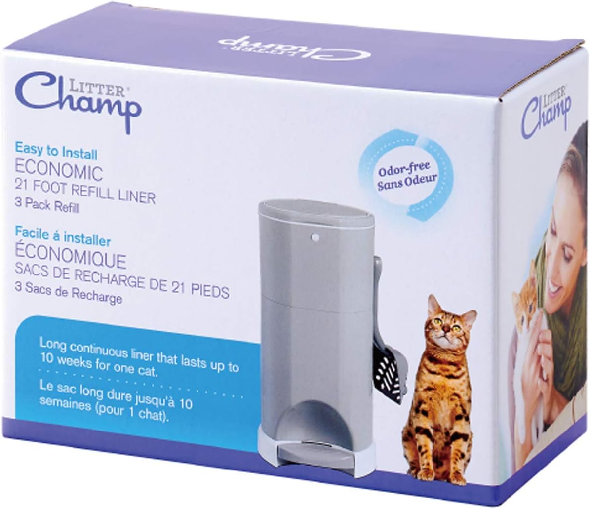 Litter Champ 3-Pack Refill, Green : Litter Box Liners : Pet Supplies