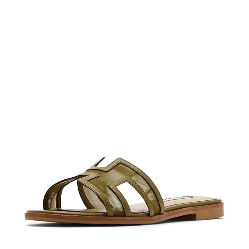 Steve Madden Women's Hadyn Slide Sandal, Olive Mesh, 9