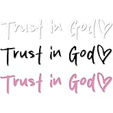 6Pcs Trust in God Rearview Mirror Sticker, Christian Rearview Mirror Stickers Decals Car Window Trust in God Christian Car Stickers for Women & Men Cars Interior Decor, Easy to Apply, White Black Pink