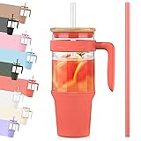 Tronco 40 oz Glass Tumbler with Straw and