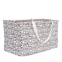 Household Essentials 2214 Krush Canvas Utility Tote | Reusable Grocery Shopping Bag | Laundry Carry Bag | Geometric,Large