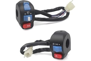 Minho Chinese Scooter Waterproof Aluminum 7/8'' 22mm Left Right Side Handle Switch Control Assembly Set for Disc Brake System GY6 50cc 125cc 150cc Moped Scooter Motorcycle