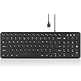 Perixx PERIBOARD-213U Wired Silent USB Scissor Keyboard - 14.45x4.76x0.70 Inches Compact Design with Number Pad - Black - US English (PB-213BUS-11738)
