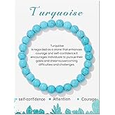 8mm Healing Crystal Bracelet for Women Handmade Natural Stone Bracelets Semi-Precious Gemstone Bracelets Stretch Crystal Beaded Bracelets Healing Gifts for Women