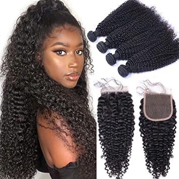 Amazon Com Brazilian Virgin Kinky Curly Human Hair Bundles With