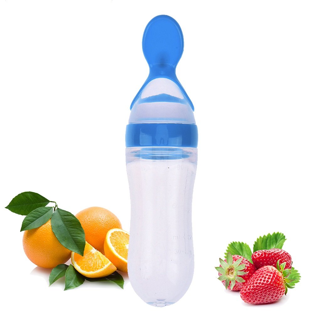 Per 90ml Silicone Squeeze Style Rice Cereal Bottle Squeeze Feeder