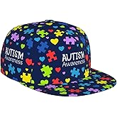 ASYG Autism Awareness Flat Bill Baseball Cap Autism Hats Autism Baseball Hats Adjustable Snapback Hats for Women Men