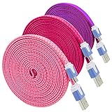 Micro USB Cable 10ft, Besgoods 3Pcs 10ft/3m Long Nylon braided Micro USB Charger High Speed Sync Data Charging Cable Wire Cords for Android, Samsung, HTC, Blackberry and More