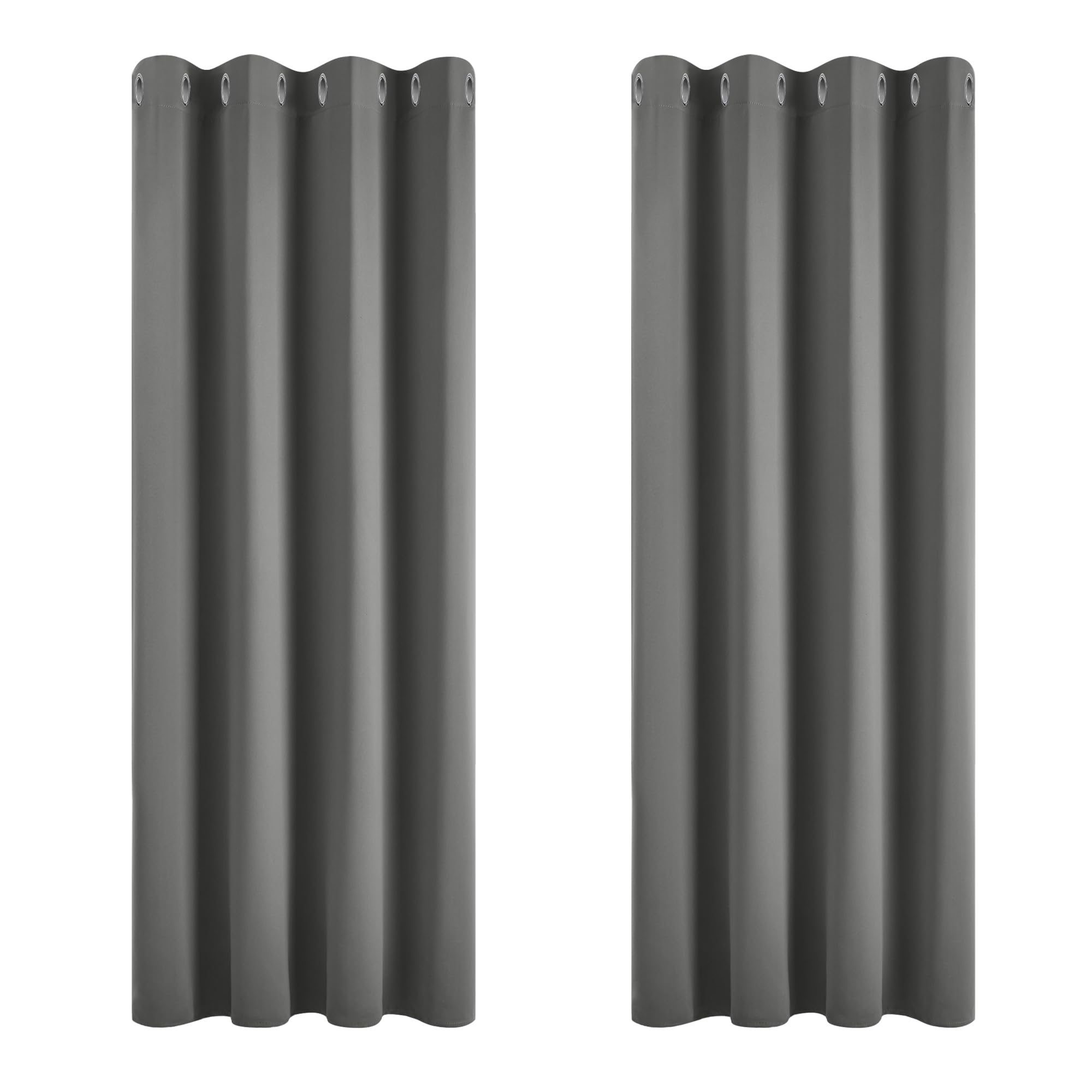 Deconovo Blackout Curtains Super Soft Bedroom Curtains Thermal Insulated Energy Saving Curtains for Kids Light Grey 46x63 Inch 2 Panels