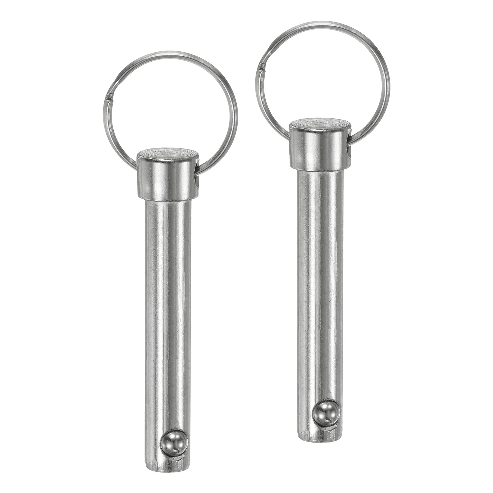 M METERXITY 2-Pack Quick Release Pins, 3/8" [10mm] Diameter, 2.01" [51mm] Usage Length Bimini Top Pin for Shipbuilding/Boat/Trailer, 2.36" [60mm] Total Length Carbon Steel Hardware Pins