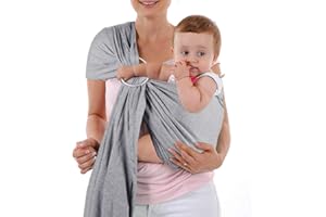 NETURSHO Baby Wrap Carrier and Ring Sling, Adjustable Linen Baby Wrap for Infant, Infant Sling for Infant, Newborn, Kids and Toddlers – Grey