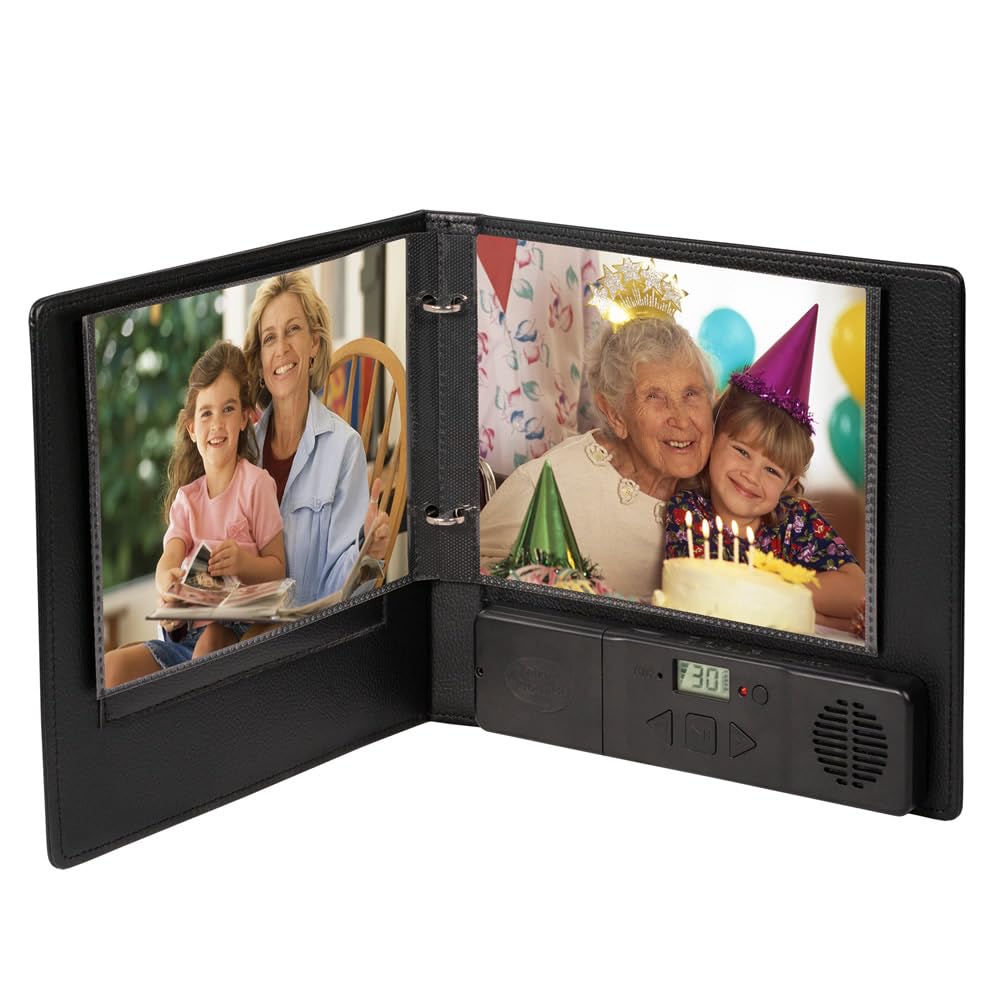 Talking Products Photo Album, MP3 & Voice Recordable. 2 Hours Recording Time. Faux Leather Cover. 7x5 30 Pages. For Family Anniversary Baby Holiday Memory Books or Adoption (Deluxe Edition)