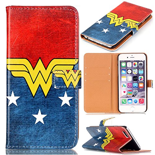 Female Hero Pattern Slim Wallet Card Flip Stand PU Leather Pouch Case Cover For Apple iphone 6 iphone 6S 4.7 inch New Arrival - Cool as Great Gift