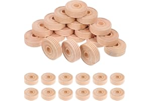 Childrens Toy 50pcs Small Wooden Wheels DIY Handmade Mini Car Tricycle Toy Round Wheels Replacement Art Craft Project Supplie