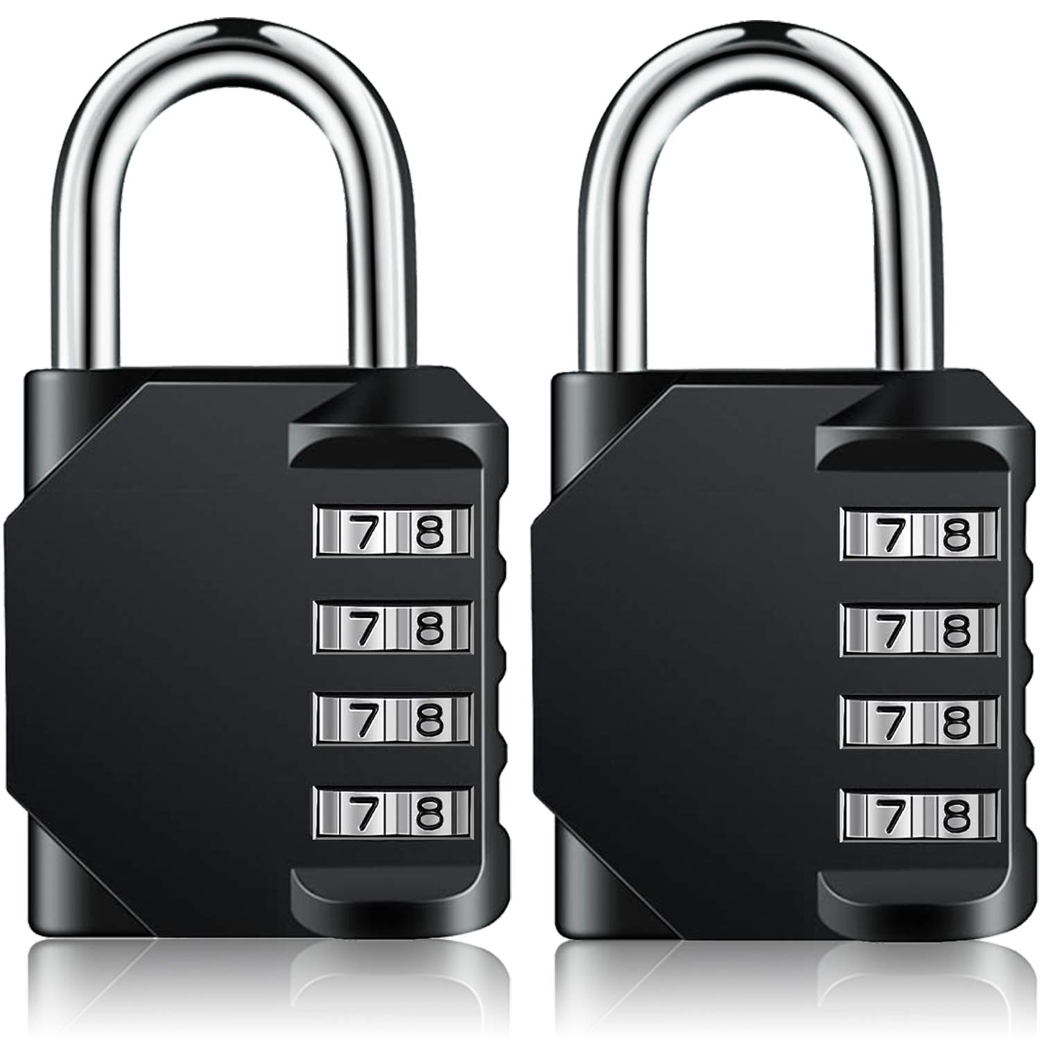 Combination Padlock Heavy Duty Lock - BeskooHome Waterproof 4-Digit Combination Lock for School, Gym, Outdoor Shed Locker - 2 Pack