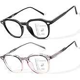 JO Progressive Multifocus Reading Glasses 2 Pack Women men Unisex Progressive Reader Multifocal Ultra-light Material
