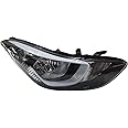 CHUNILLE Left & Right Headlight 921023Y500 HY250218 HY2503187 【LED Model】 Pair Headlamp Assembly Front For Hyundai Elantra 2014 2015 2016 Black (Left and Right)