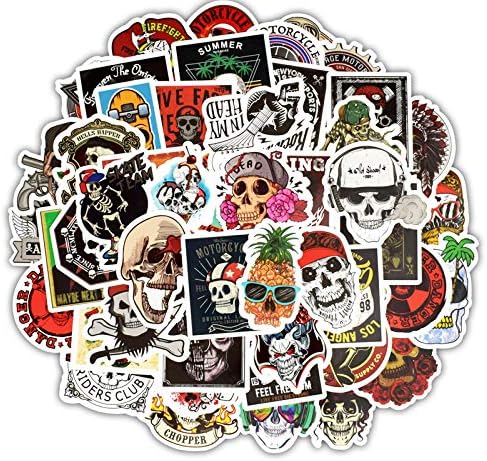 Stickers for Laptop Water Bottles Skateboard Bicycle-Cute Decal Waterproof Aesthetic Trendy Cool Vinyl Skull Stickers for Teen Girls 50pcs