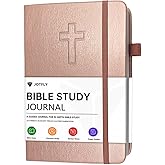 JOTFLY Bible Study Journal - Church Notes Notebook for Note Taking & Reflection - Guided Bible Study Notebook - Faith-Based Religious Gifts & Bible Study Supplies (Rose Gold)