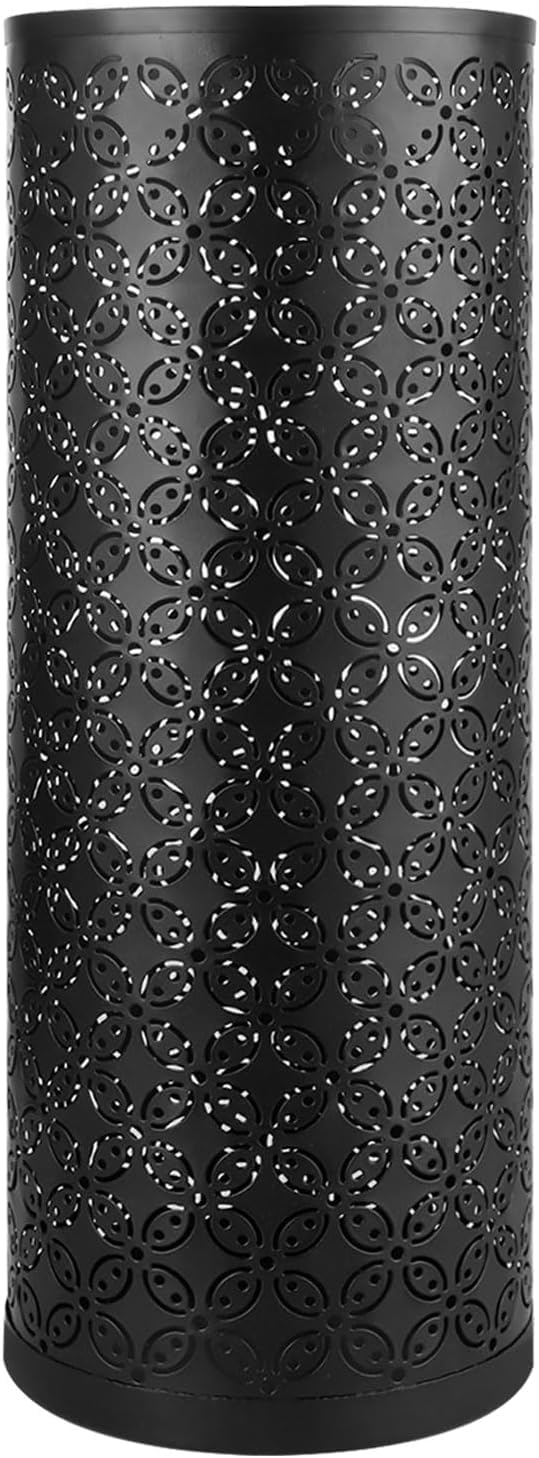 Metal Tall Umbrella Stand Metal Umbrella Holder Free Standing Umbrella Basket Tall Umbrella Floor Bucket Holder for Entryway Home Office (Black)