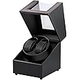 Mcbazel Watch Winder for Automatic Watches, Double Automatic Watch Winder Box, Automatic Watch Display Storage Rotation Wristwatch Box with 2 Slots - Black/Red
