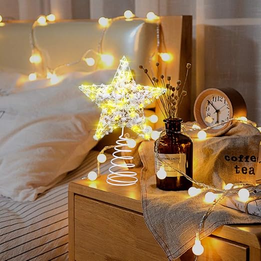 Puntale A Stella Per Albero Di Natale.Versiontech Stella Per Albero Di Natale Puntale Albero Stella Con Illuminazione Luci Led Accessori Albero Di Natale Punta Per Albero Di Natale Luce Bianca Calda Amazon It Illuminazione
