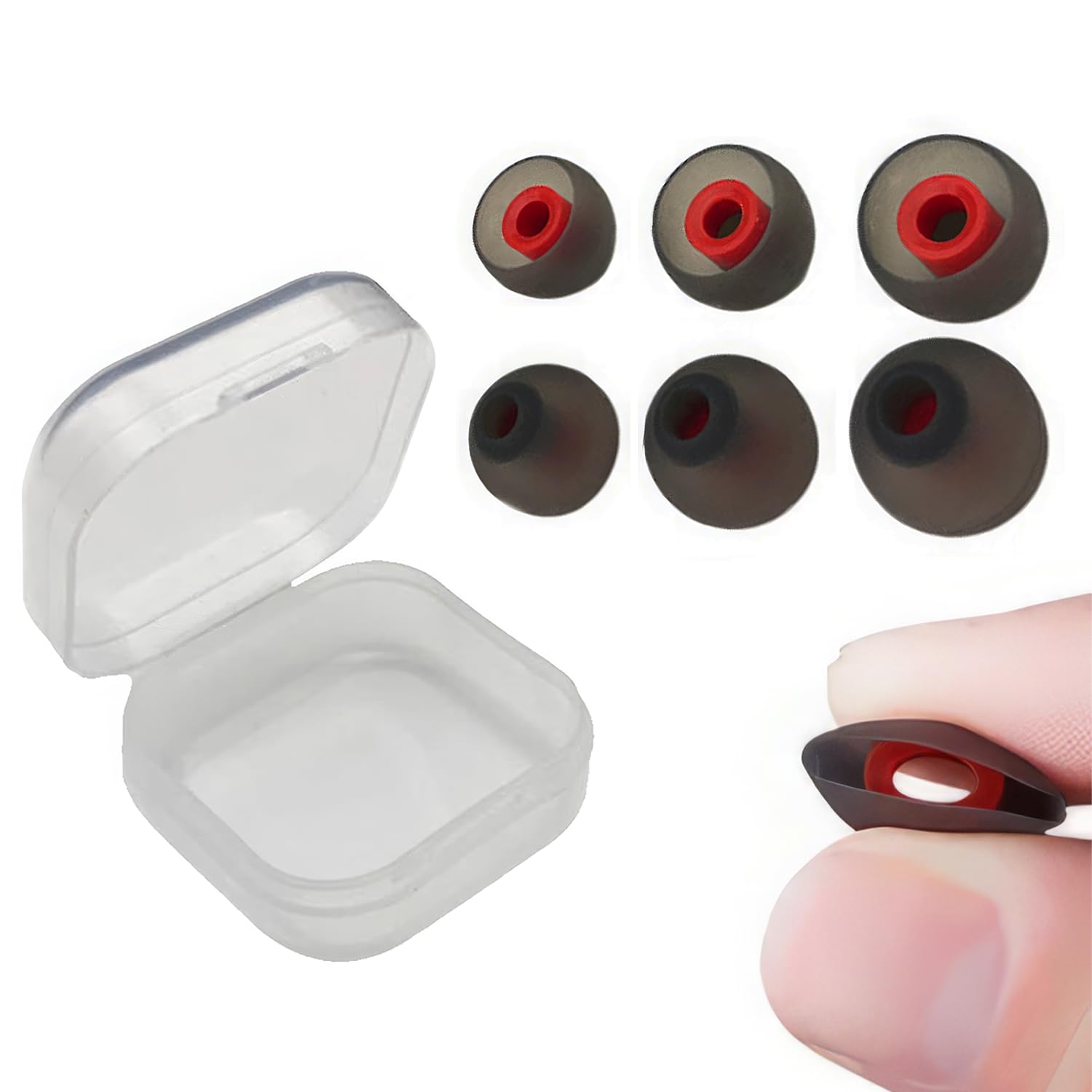 ZEACCT 3 Pairs Silicone Ear Tips, Silicone Earbuds Non-Slip Ear Tips for In-Ear Headphones, Premium Noise Isolation Experience Ultimate Comfort (S, M, L)