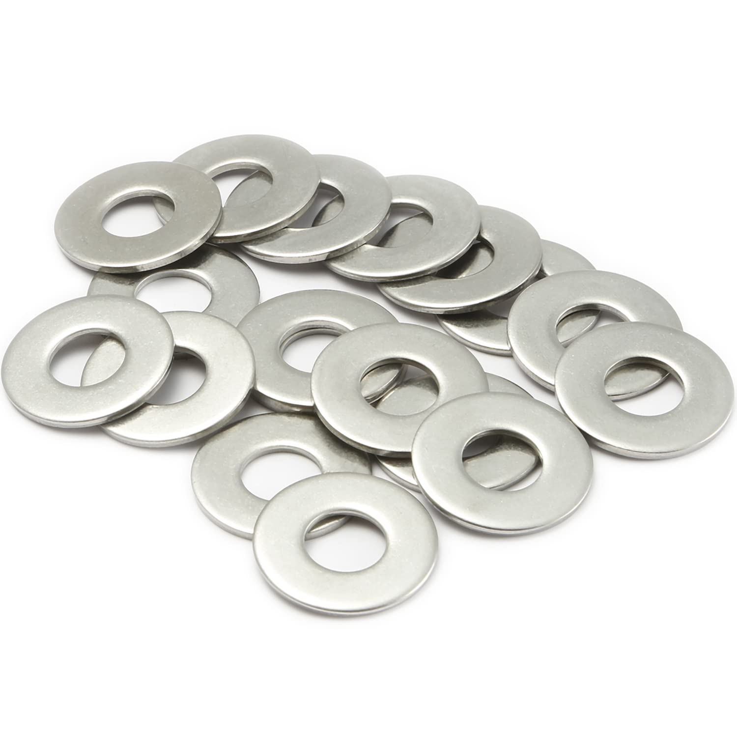 AMLOOPH M6 Washers, M6 x 25mm Metal Flat Penny Washer Thickness 1.5mm- A2 304 Stainless Steel Washers (50 Pack), Large OD Plain Wide Metal Round Flat Spacer Repair for Screws Bolts
